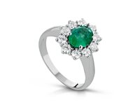 Anillo PG Gioielli Mujer Kate Exellent in Oro blanco Smeraldo ANK+C054/139S